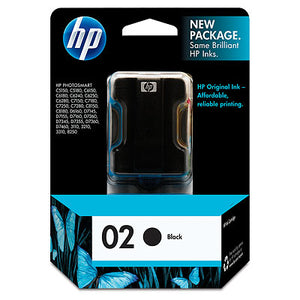 HP 02 (C8721WN) Black Original Inkjet Cartridge - Cartouches Certifiees