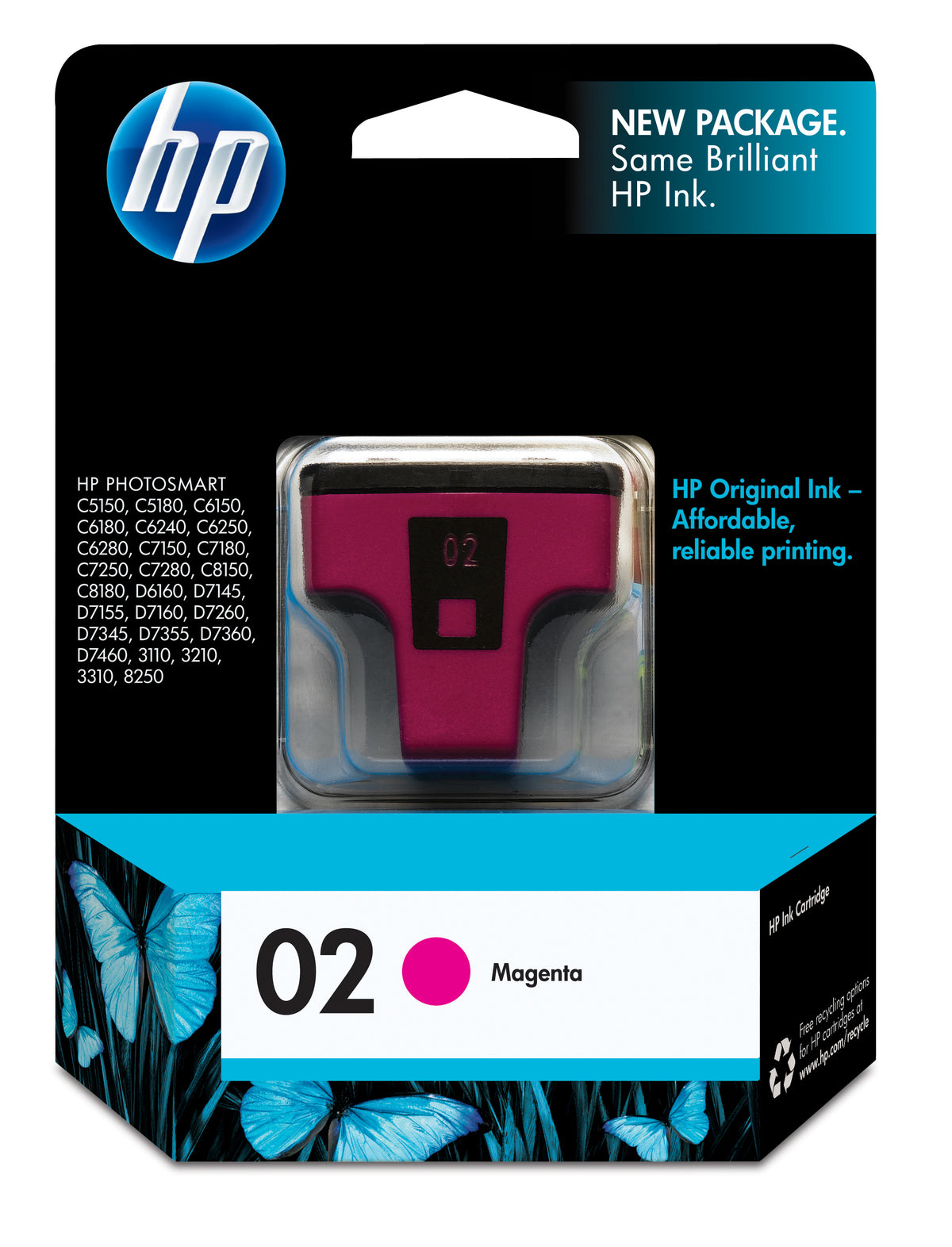 HP 02 (C8772WN) Magenta Original Inkjet Cartridge - Cartouches Certifiees