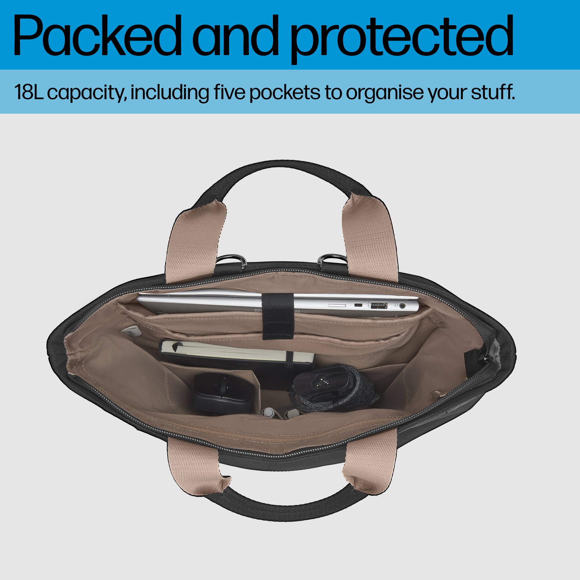 HP 14 Convertible Laptop Backpack Tote 35.8 cm (14.1") Black (9C2H1AA) - Cartouches Certifiees
