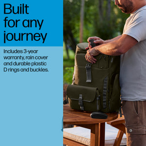 HP 15.6 Modular Laptop Backpack 39.6 cm (15.6") Green, Grey (9J496AA) - Cartouches Certifiees