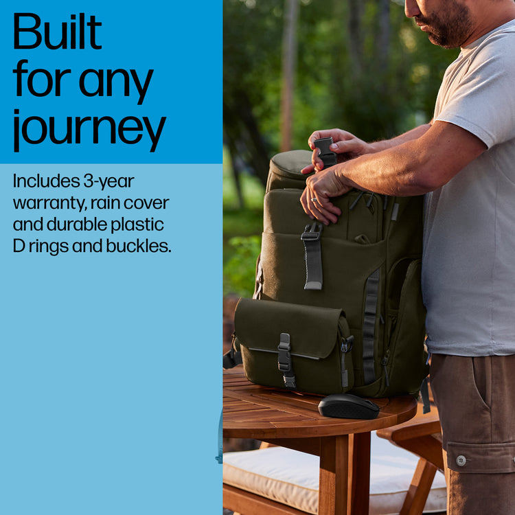 HP 15.6 Modular Laptop Backpack 39.6 cm (15.6") Green, Grey (9J496AA) - Cartouches Certifiees