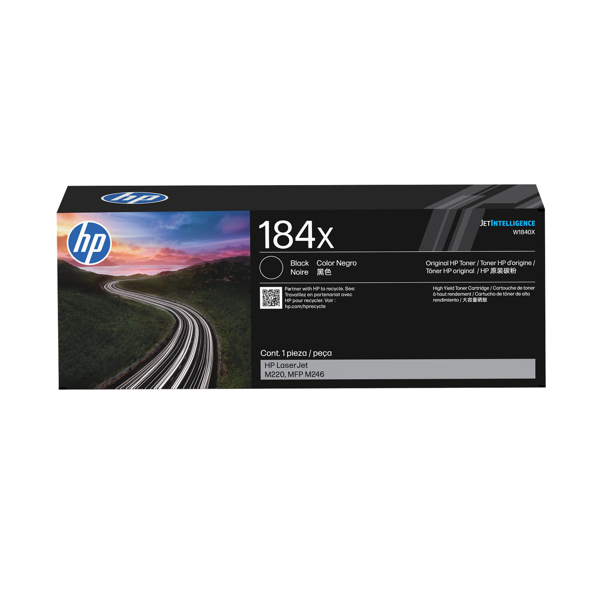 HP 184X High Yield Black Original LaserJet Toner Cartridge (W1840X) - Cartouches Certifiees