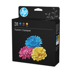 HP 31 CMY Original Ink Bottle Combo 3-Pack (9C228AN) - Cartouches Certifiees