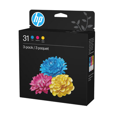 HP 31 CMY Original Ink Bottle Combo 3-Pack (9C228AN) - Cartouches Certifiees