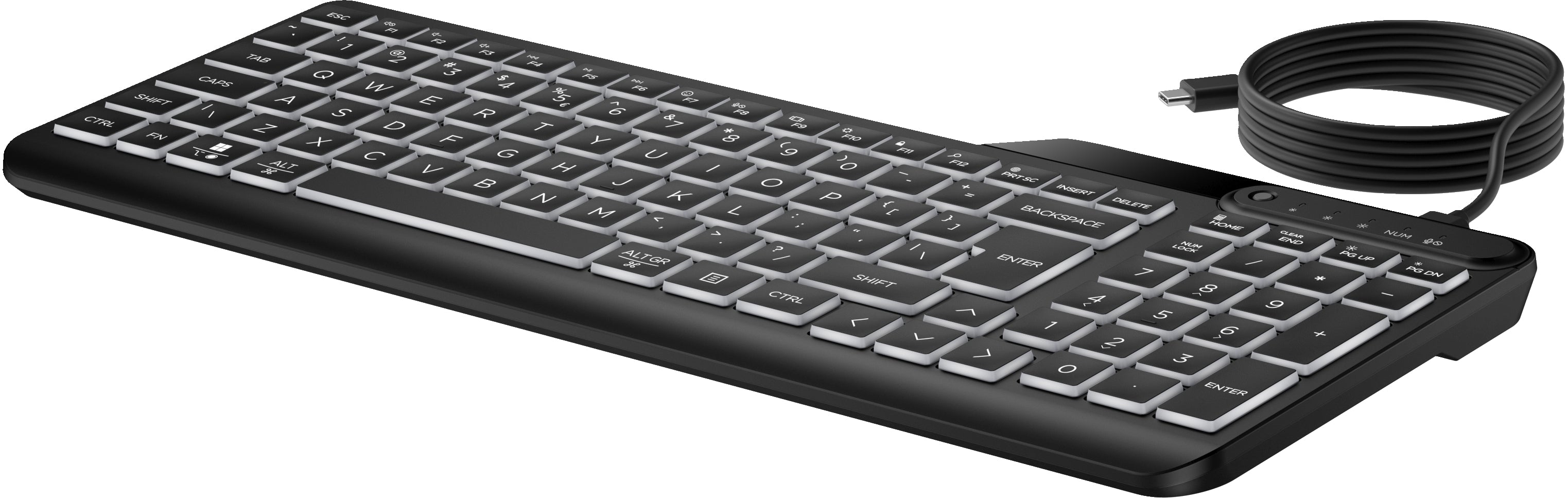 HP 405 Backlit Wired keyboard Home USB Black (7N7C1UT#ABA) - Cartouches Certifiees