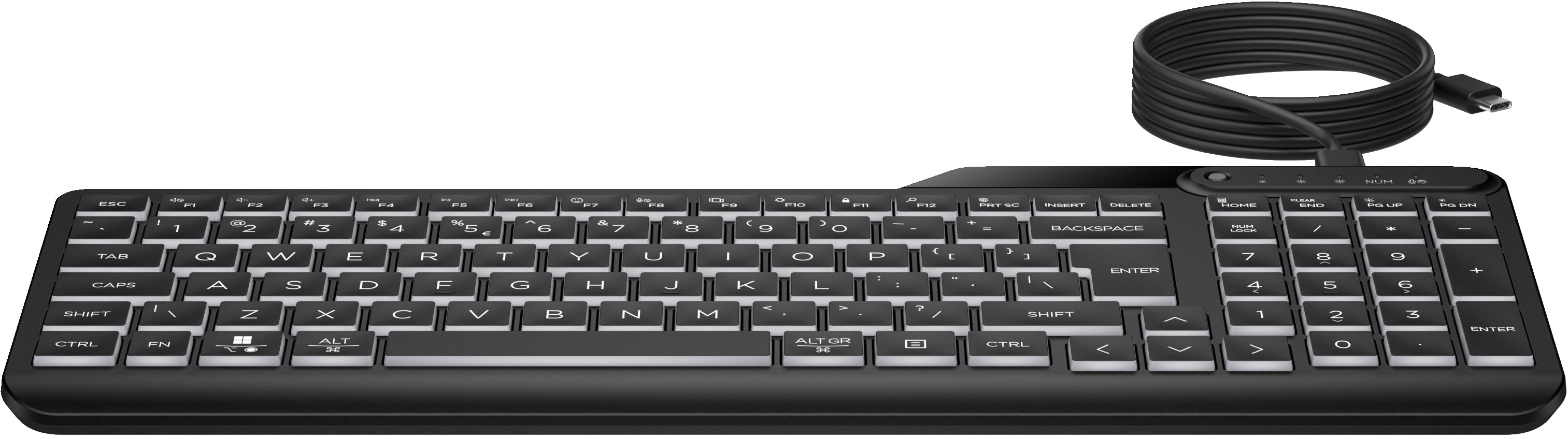 HP 405 Backlit Wired keyboard Home USB Black (7N7C1UT#ABA) - Cartouches Certifiees