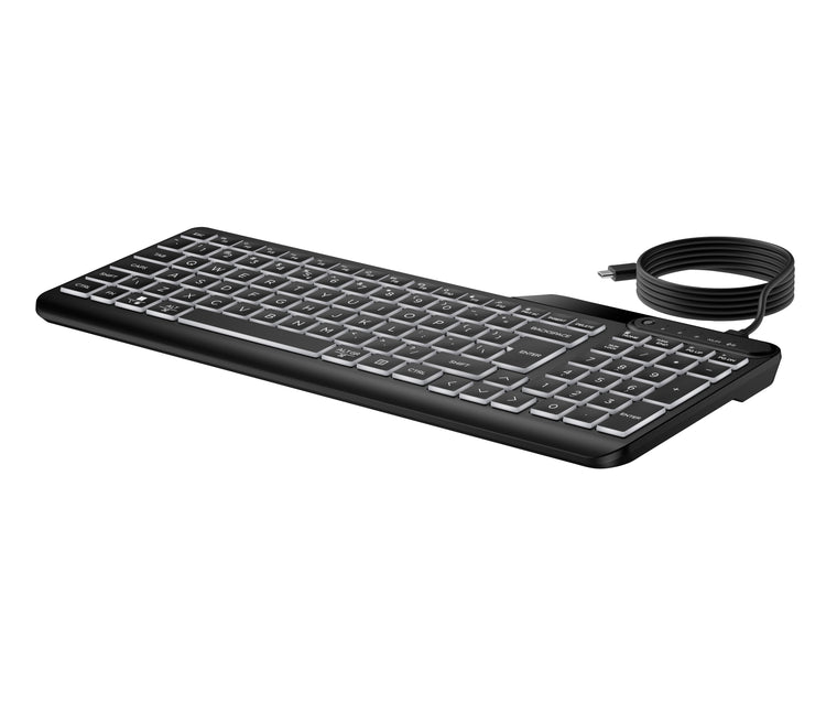 HP 405 Backlit Wired keyboard Home USB Black (7N7C1UT#ABA) - Cartouches Certifiees