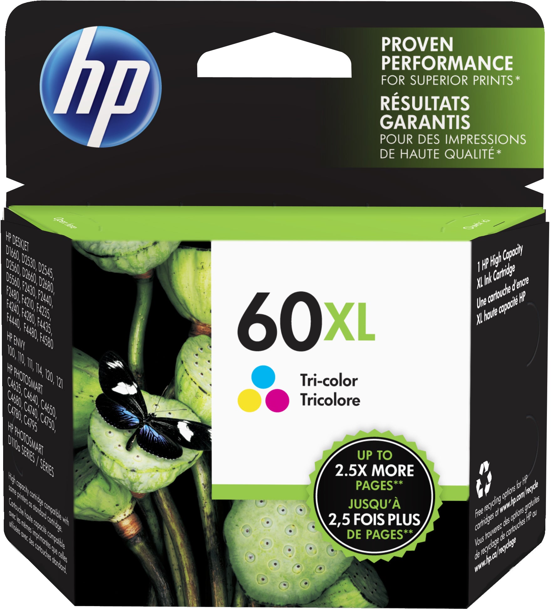 HP 60XL (CC644WN) Color Original Inkjet Cartridge - Cartouches Certifiees