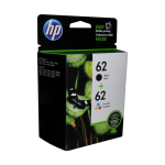 HP 62 (N9H64FN) Combo Pack Black and Color Original Inkjet Cartridge - Cartouches Certifiees