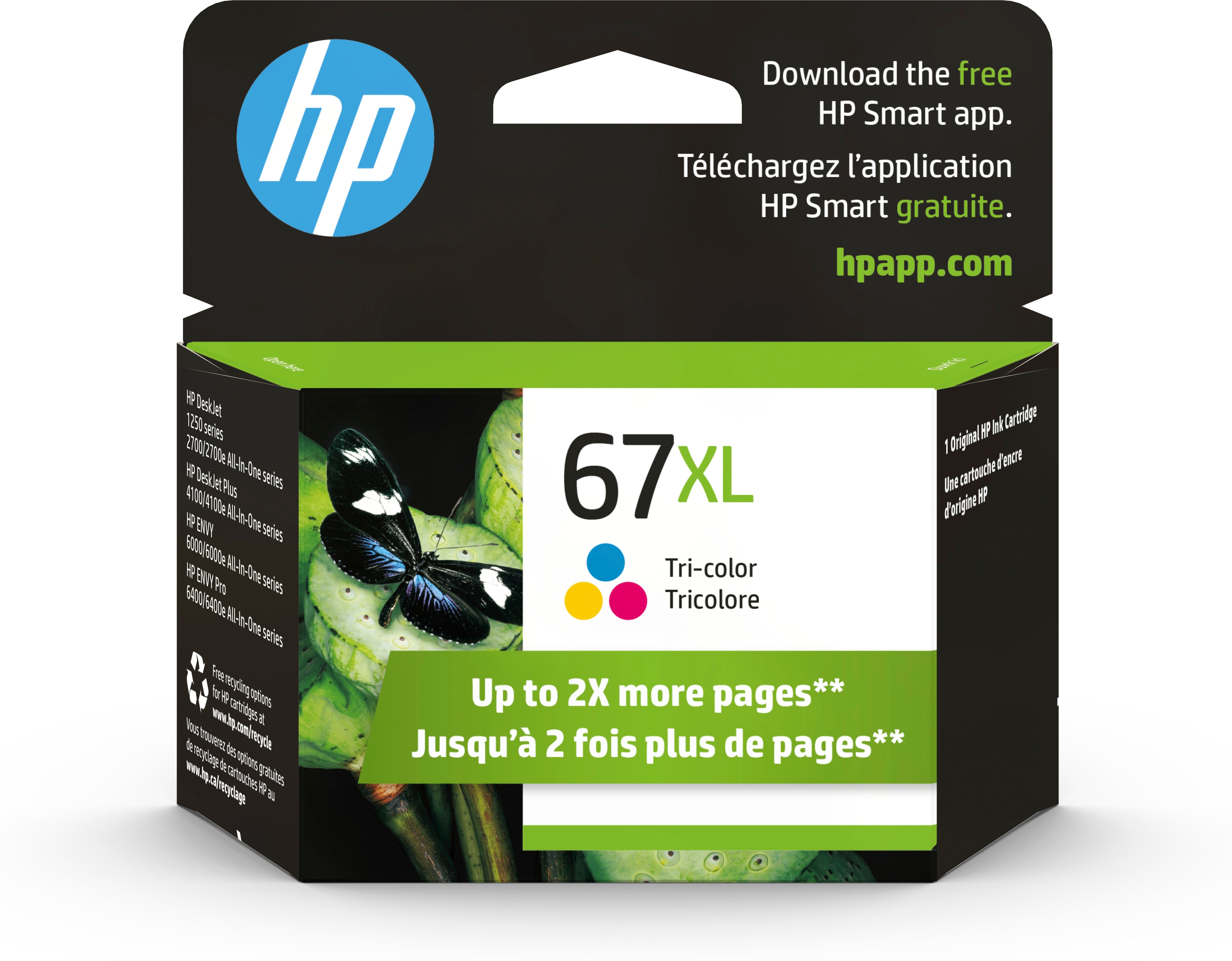HP 67XL (3YM58AN) Color Original Inkjet Cartridge - Cartouches Certifiees