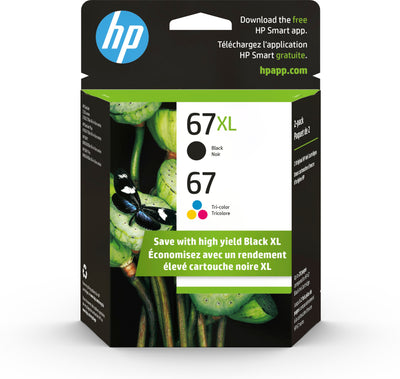 HP 67XL Black / 67 Tricolor (3YP30AN) 2-Pack Original Inkjet Cartridge - Cartouches Certifiees