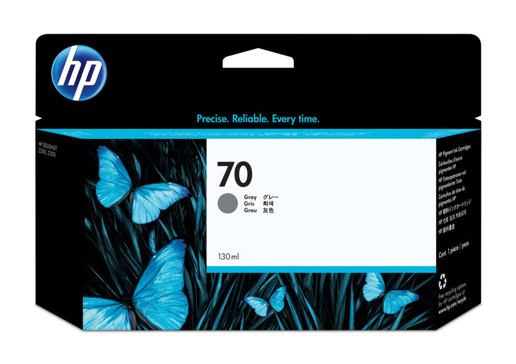 HP 70 - 130ml (C9450A) Gray Original Inkjet Cartridge - Cartouches Certifiees
