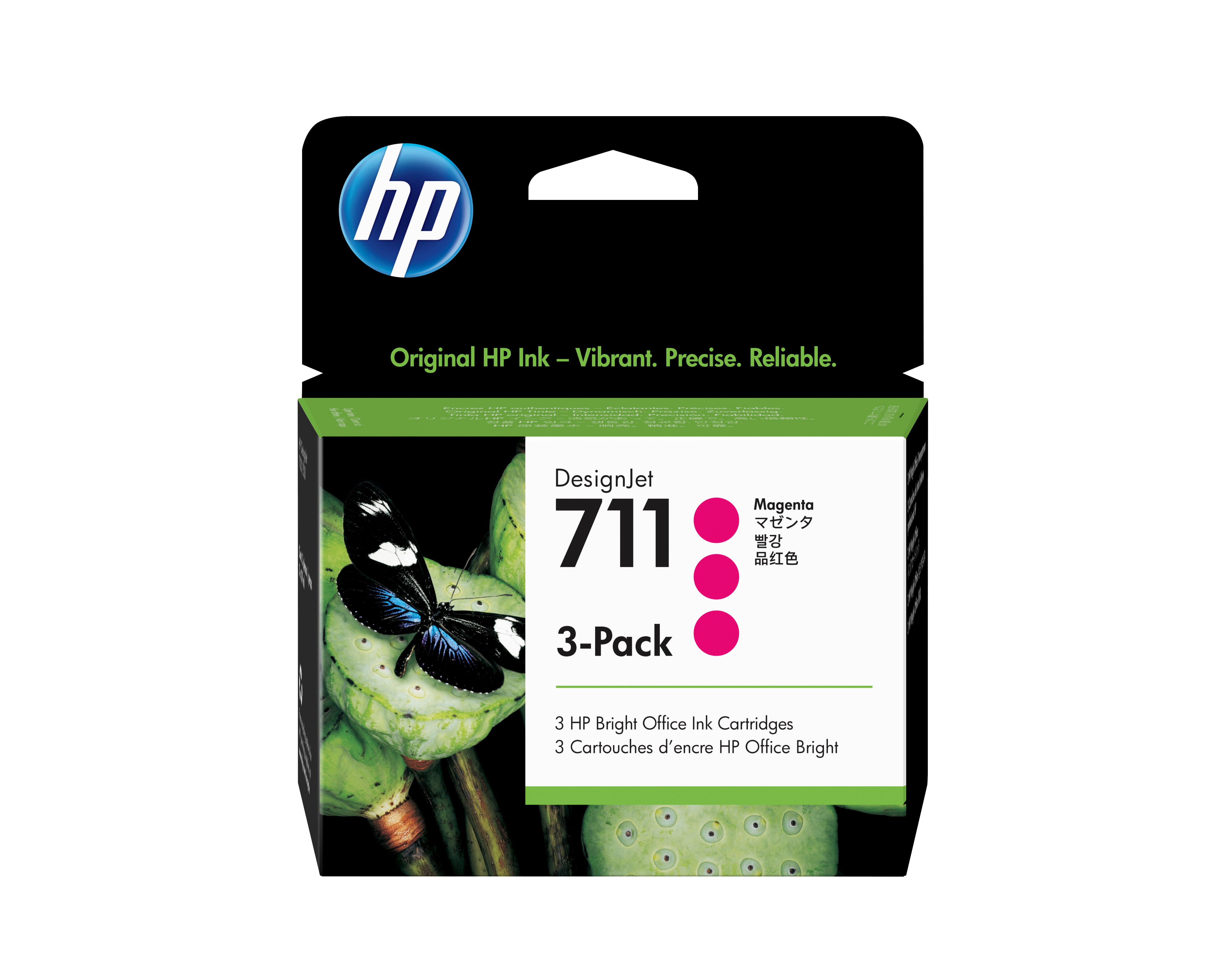 HP 711 - 29ml (CZ135A) Magenta 3-Pack Original Inkjet Cartridge - Cartouches Certifiees