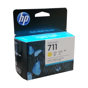 HP 711 - 29ml (CZ136A) Yellow 3-Pack Original Inkjet Cartridge - Cartouches Certifiees