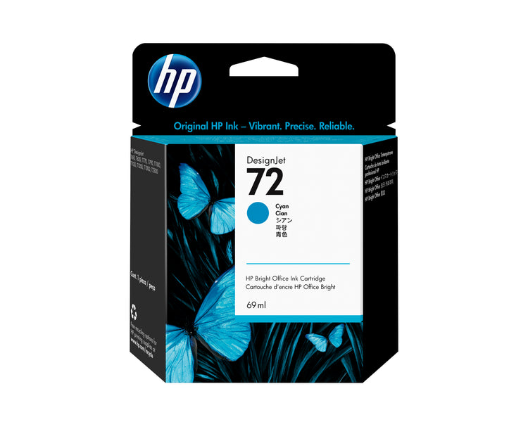 HP 72 - 69ml (C9398A) Cyan Original Inkjet Cartridge - Cartouches Certifiees