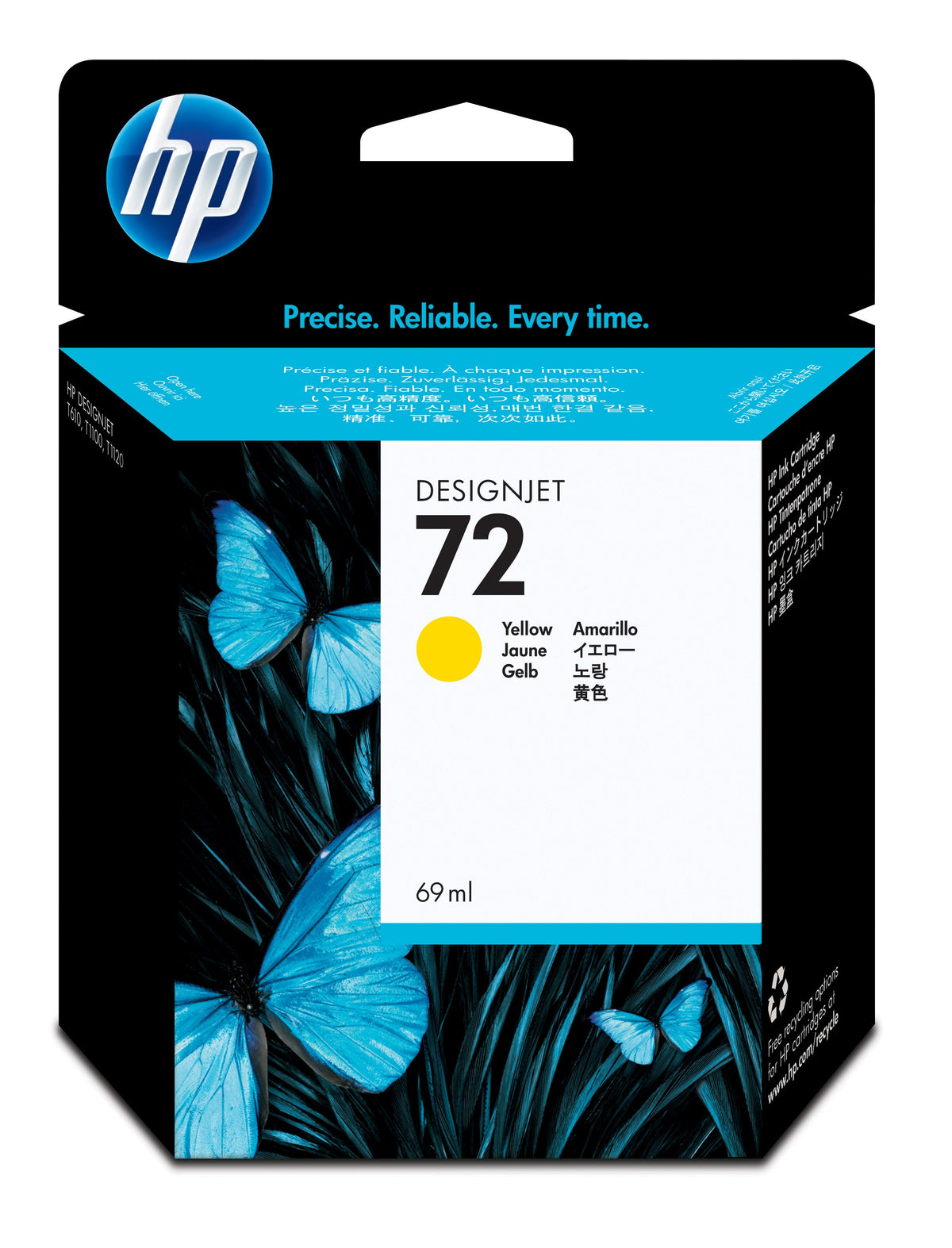 HP 72 - 69ml (C9400A) Yellow Original Inkjet Cartridge - Cartouches Certifiees