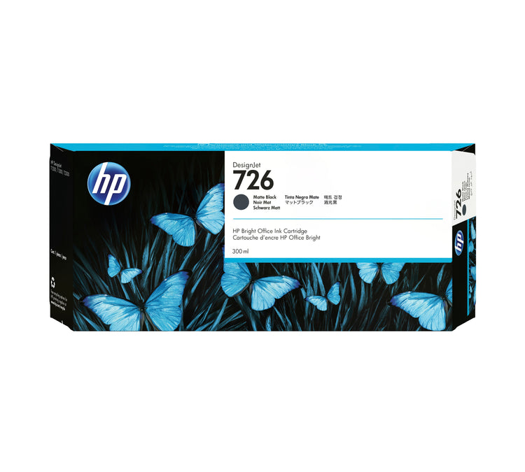HP 726 - 300ml (CH575A) Matte Black Original Inkjet Cartridge - Cartouches Certifiees