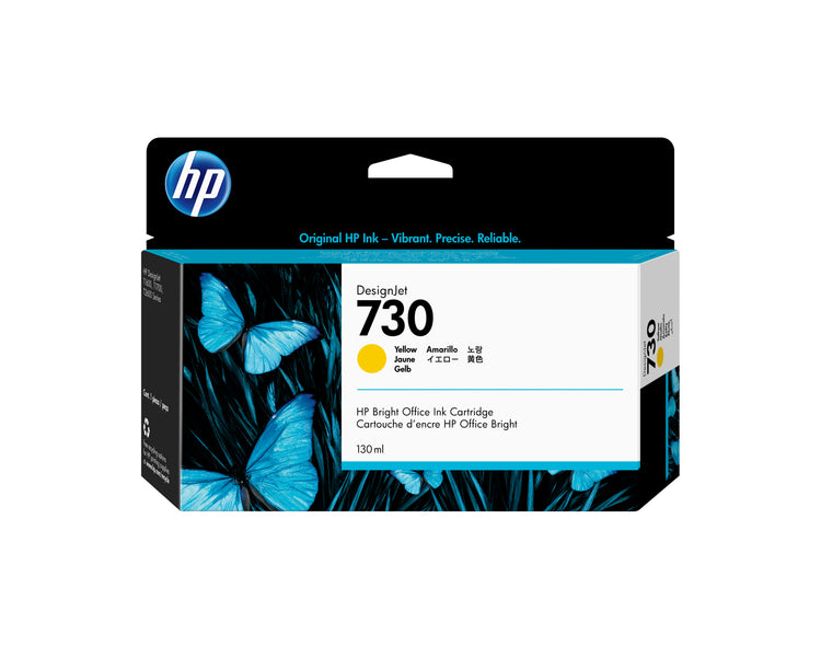 HP 730 - 130ml (P2V64A) Yellow Original Inkjet Cartridge - Cartouches Certifiees