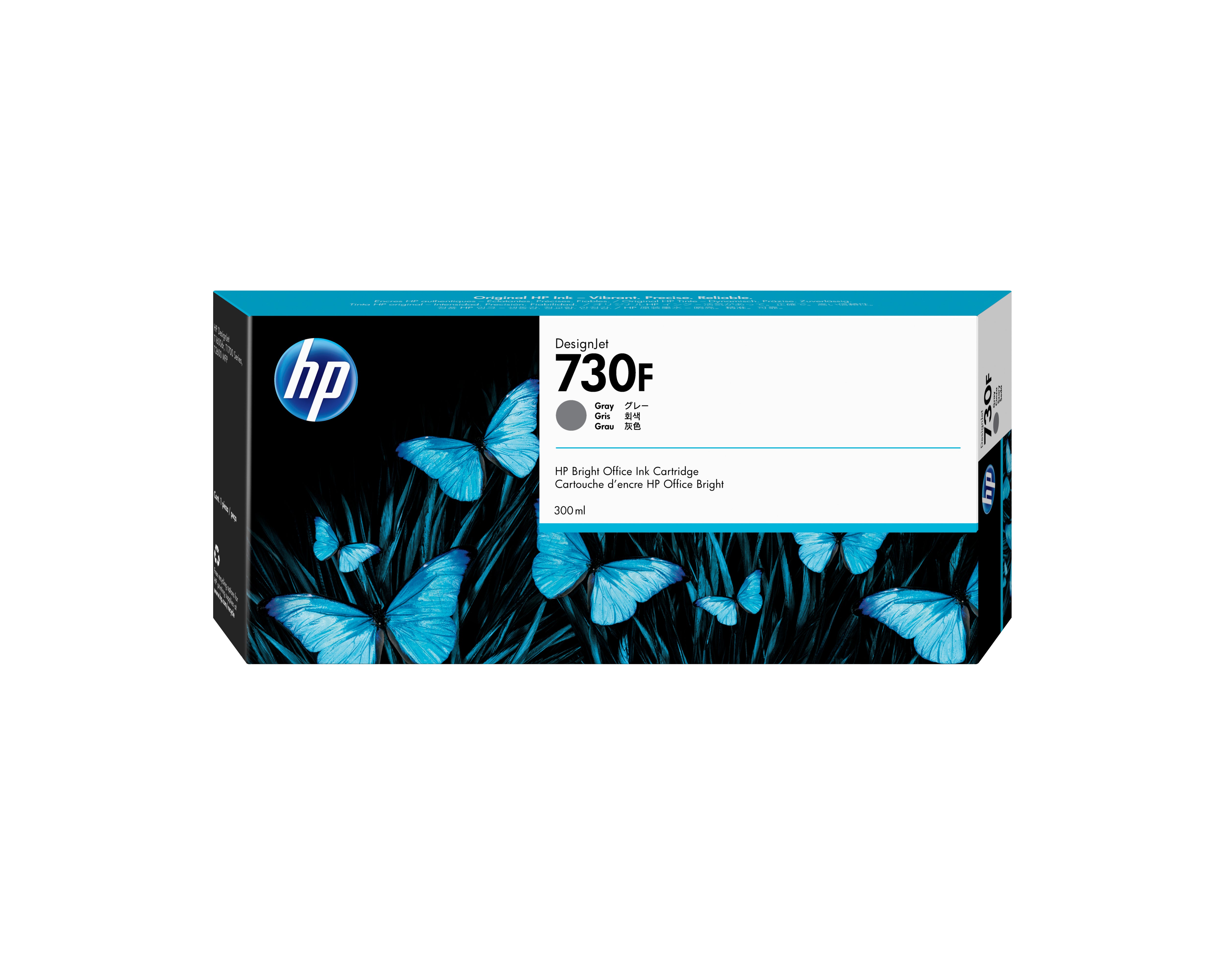 HP 730F 300-ml Gray DesignJet Ink Cartridge (1XB29A) - Cartouches Certifiees