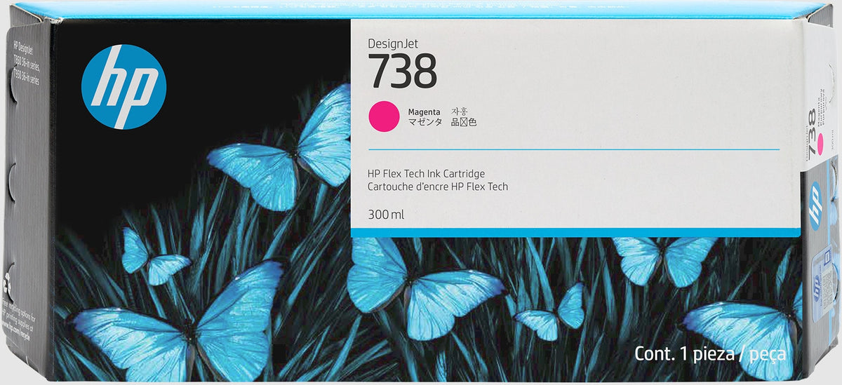 HP 738-300ml (676M7A) Magenta Original Inkjet Cartridge - Cartouches Certifiees