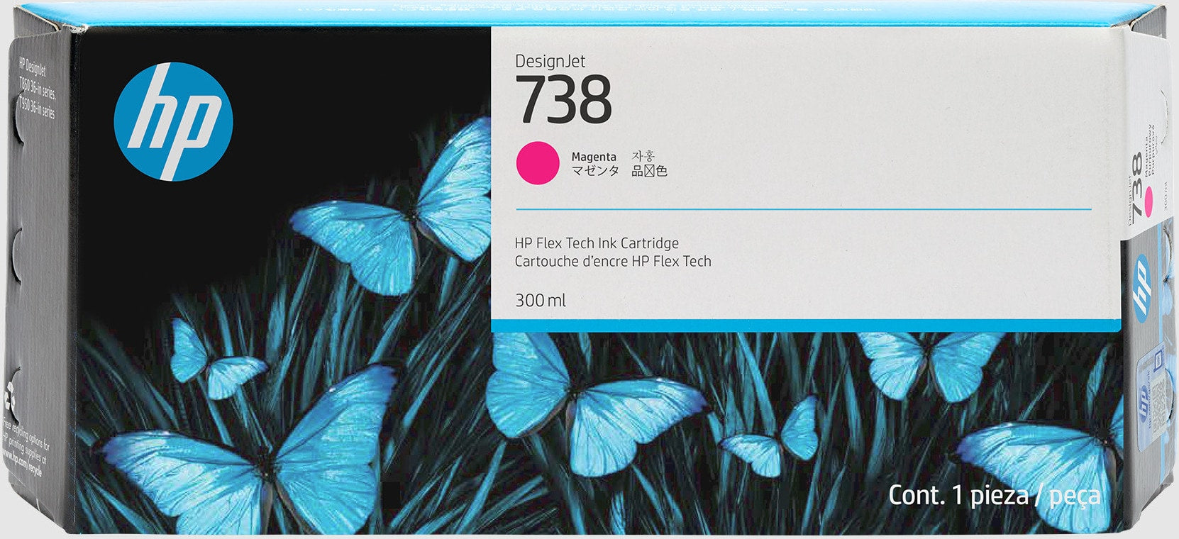 HP 738-300ml (676M7A) Magenta Original Inkjet Cartridge - Cartouches Certifiees