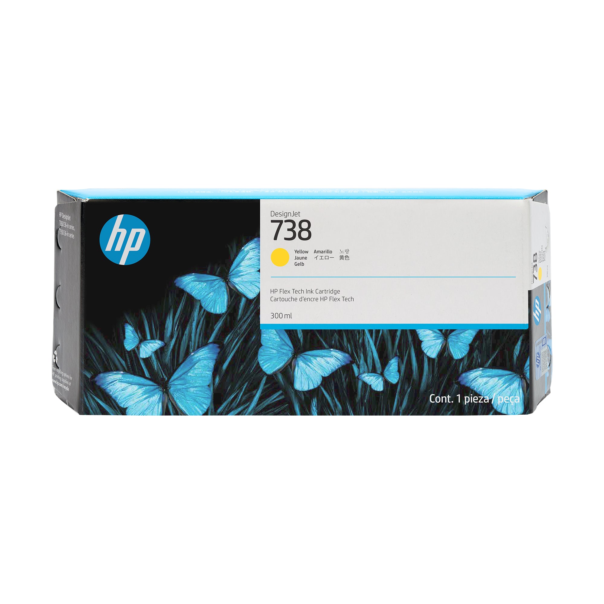 HP 738-300ml (676M8A) Yellow Original Inkjet Cartridge - Cartouches Certifiees