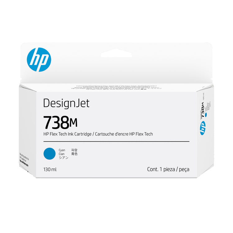 HP 738M 130-ml Cyan DesignJet Ink Cartridge (A24VMA) - Cartouches Certifiees