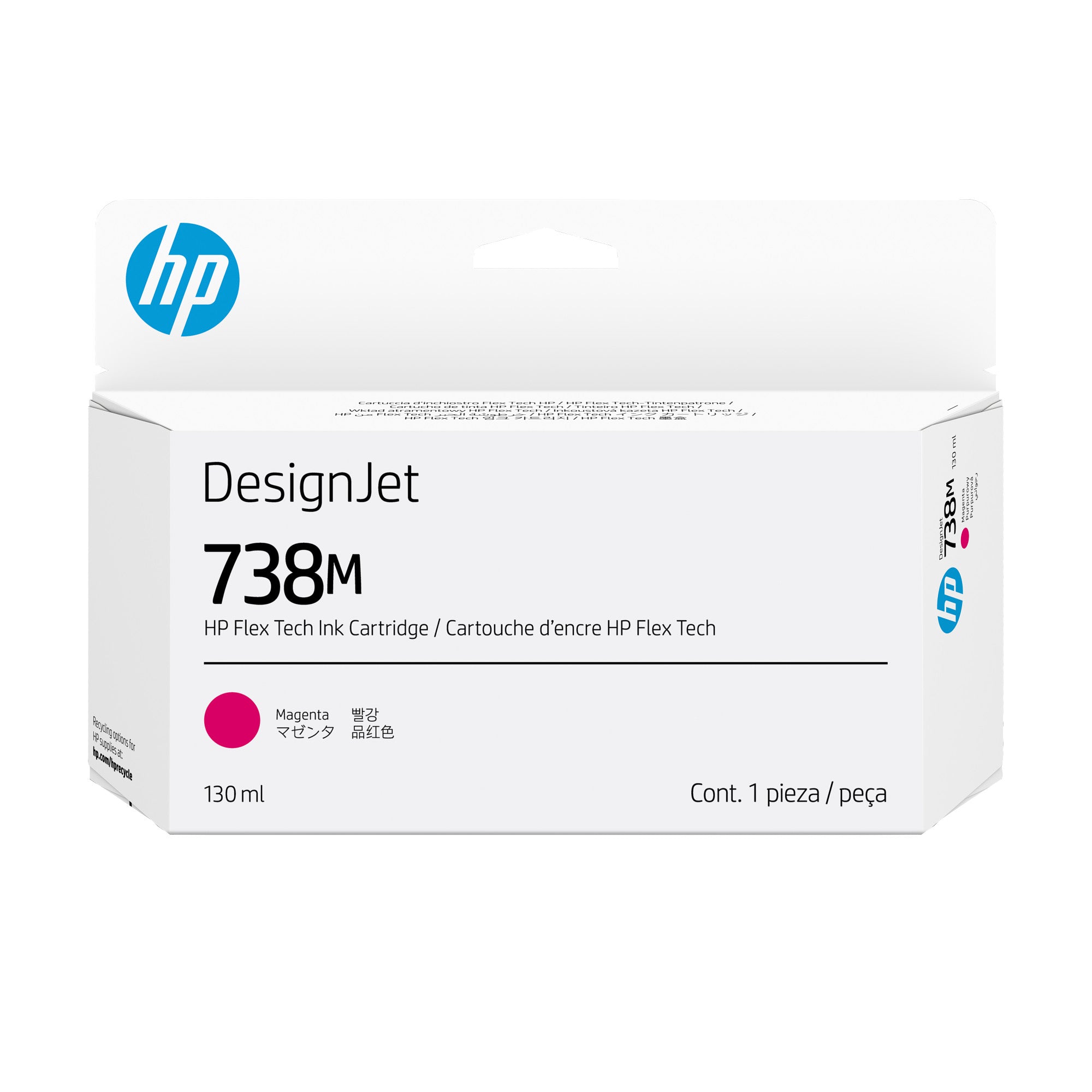 HP 738M 130-ml Magenta DesignJet Ink Cartridge (A24VNA) - Cartouches Certifiees