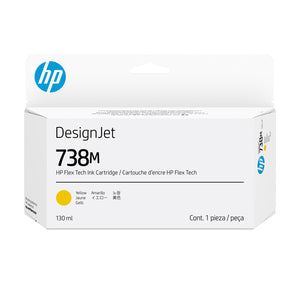 HP 738M 130-ml Yellow DesignJet Ink Cartridge (A24VPA) - Cartouches Certifiees