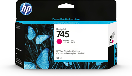 HP 745 - 130ml (F9J95A) Magenta Original Inkjet Cartridge - Cartouches Certifiees