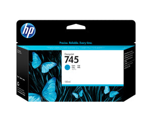 HP 745 - 130ml (F9J97A) Cyan Original Inkjet Cartridge - Cartouches Certifiees