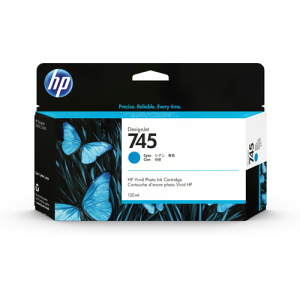 HP 745 - 130ml (F9J97A) Cyan Original Inkjet Cartridge - Cartouches Certifiees