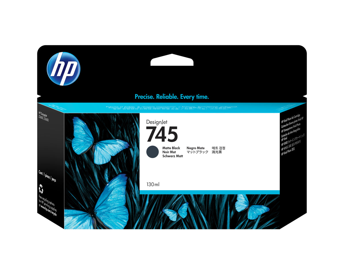 HP 745 - 130ml (F9J99A) Matte Black Original Inkjet Cartridge - Cartouches Certifiees