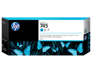 HP 745 - 300ml (F9K03A) Cyan Original Inkjet Cartridge - Cartouches Certifiees