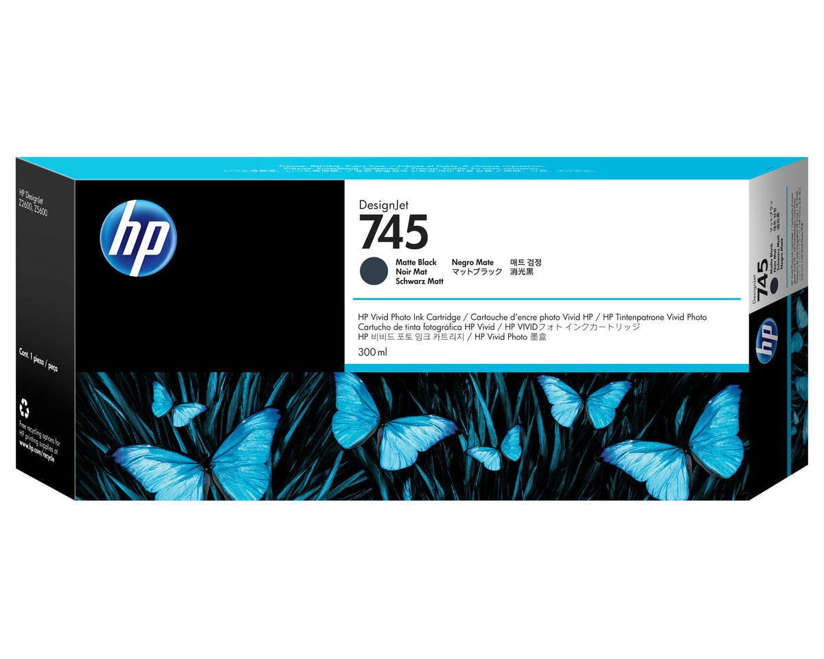 HP 745 - 300ml (F9K05A) Matte Black Original Inkjet Cartridge - Cartouches Certifiees