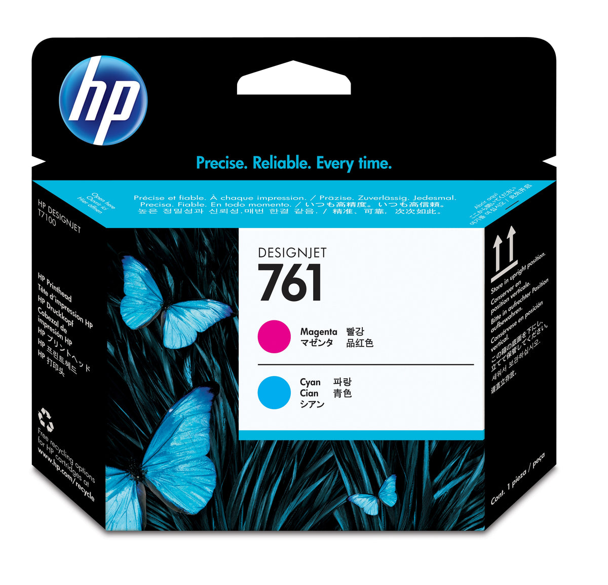 HP 761 (CH646A) Cyan and Magenta Original Printhead - Cartouches Certifiees