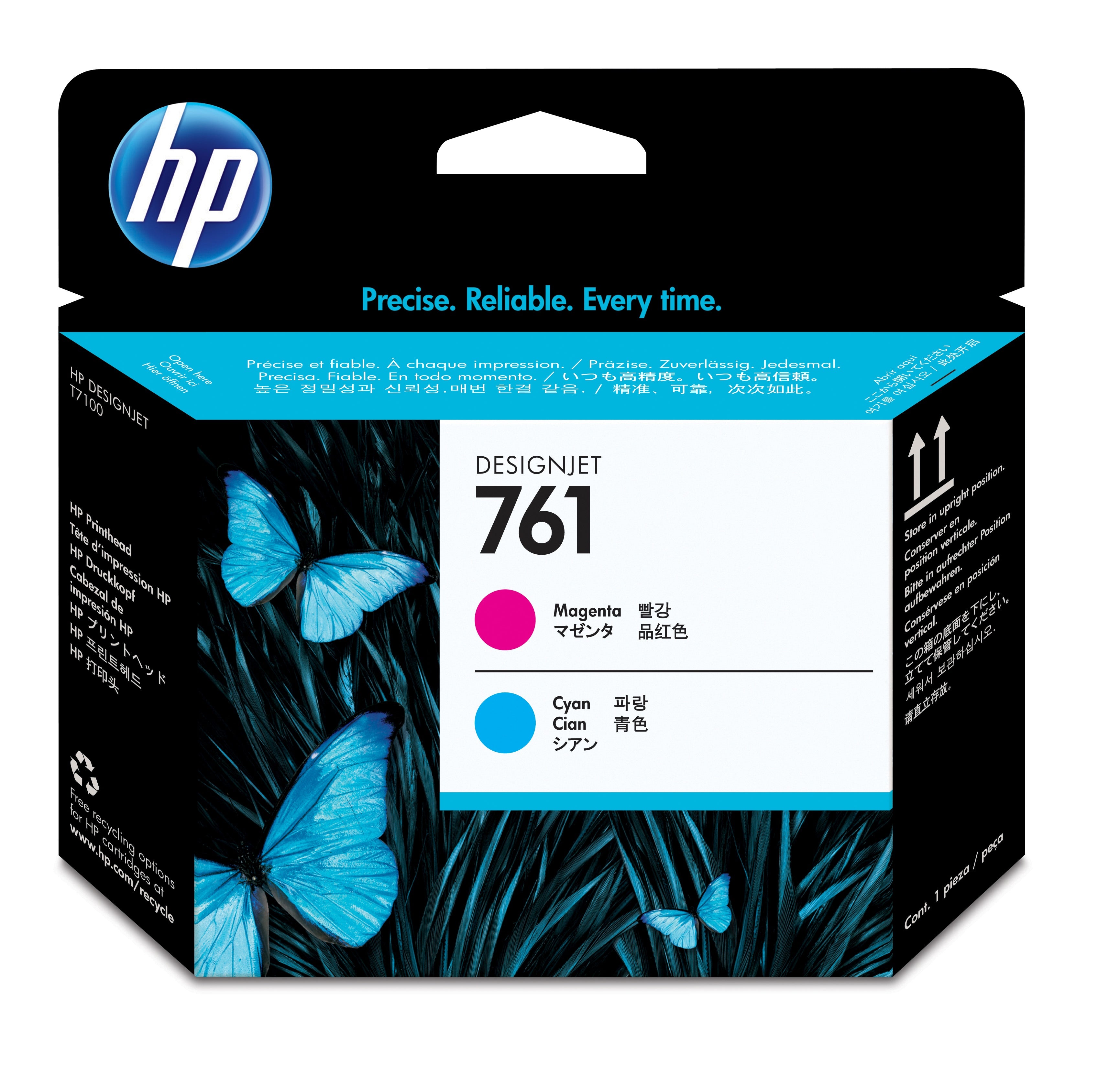 HP 761 (CH646A) Cyan and Magenta Original Printhead - Cartouches Certifiees