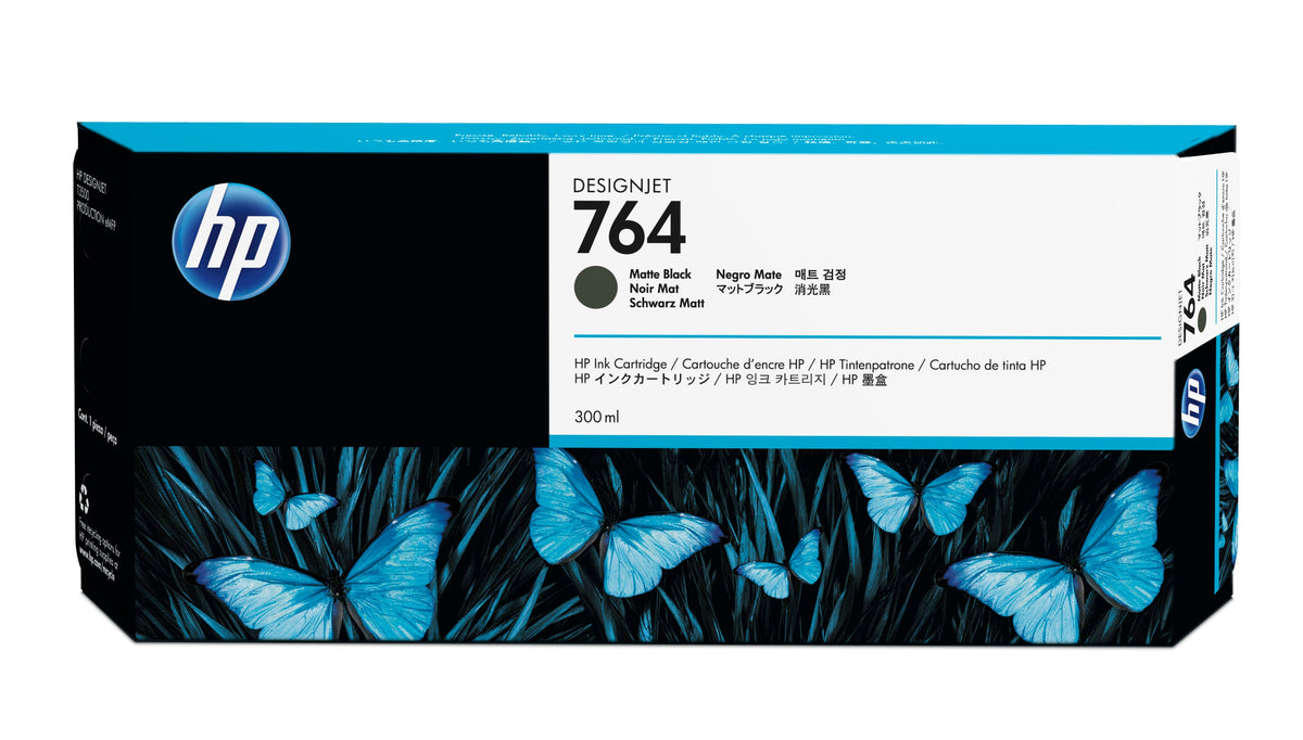 HP 764 - 300ml (C1Q16A) Matte Black Original Inkjet Cartridge - Cartouches Certifiees