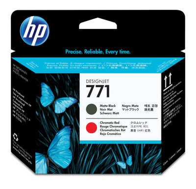 HP 771A (CE017A) Matte Black and Chromatic Red Original Printhead - Cartouches Certifiees