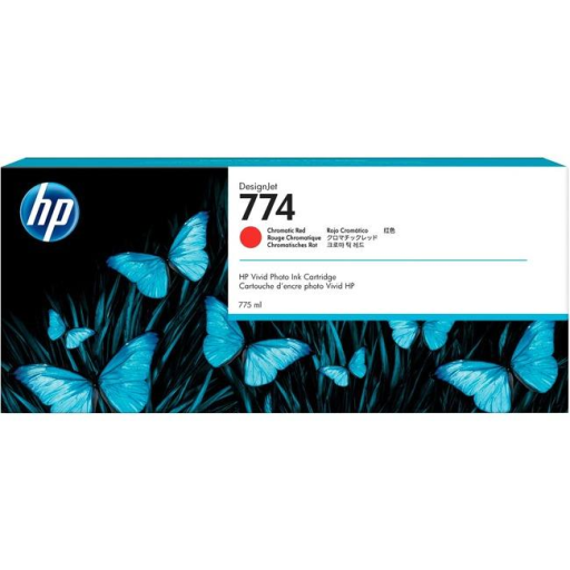 HP 774 - 775ml (P2W02A) Red Original Inkjet Cartridge - Cartouches Certifiees