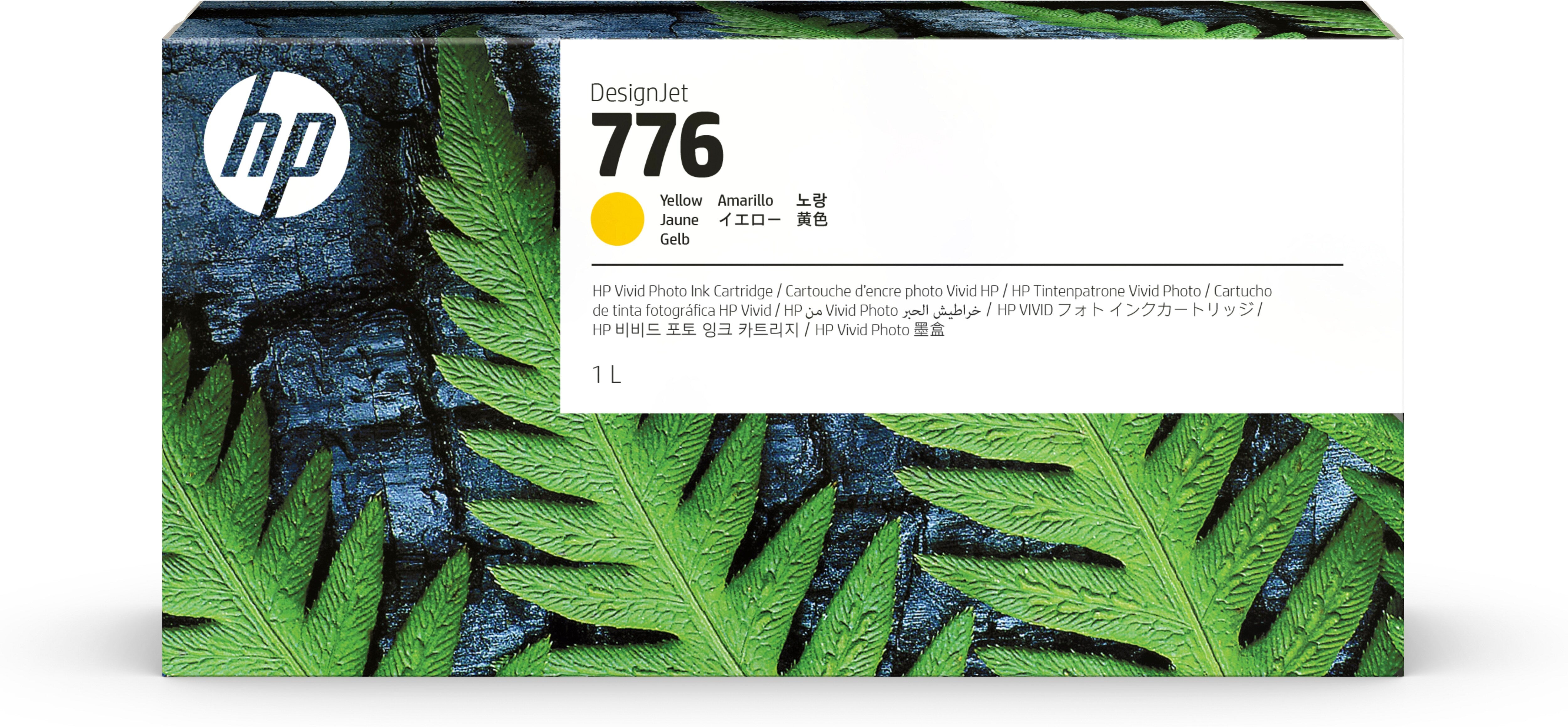 HP 776 - 1 liter (1XB08A) Yellow Original Inkjet Cartridge - Cartouches Certifiees