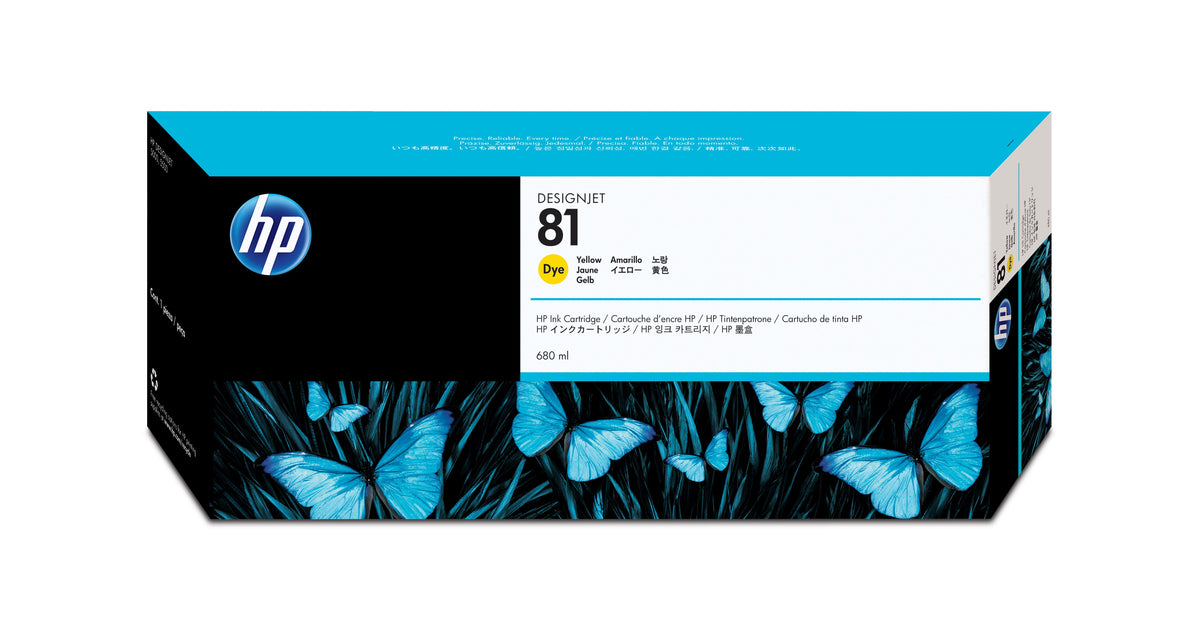 HP 81 - 680ml (C4933A) Yellow Original Inkjet Cartridge - Cartouches Certifiees
