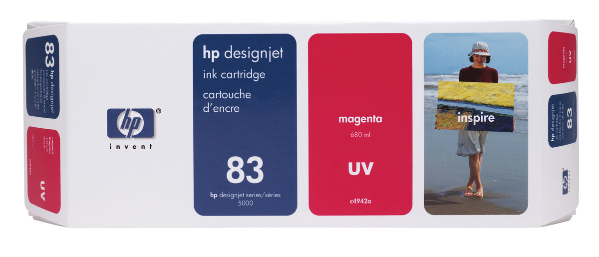 HP 83 - 680ml (C4942A) Magenta Original Inkjet Cartridge - Cartouches Certifiees