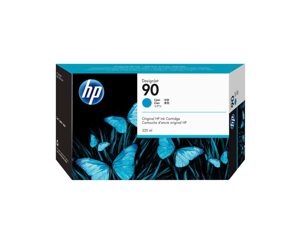 HP 90 - 225ml (C5060A) Cyan Original Inkjet Cartridge - Cartouches Certifiees