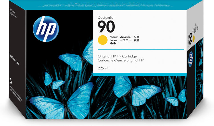 HP 90 - 225ml (C5064A) Yellow Original Inkjet Cartridge - Cartouches Certifiees