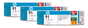 HP 91 775ml (C9482A) 3 Pack Light Gray Original Inkjet Cartridge - Cartouches Certifiees