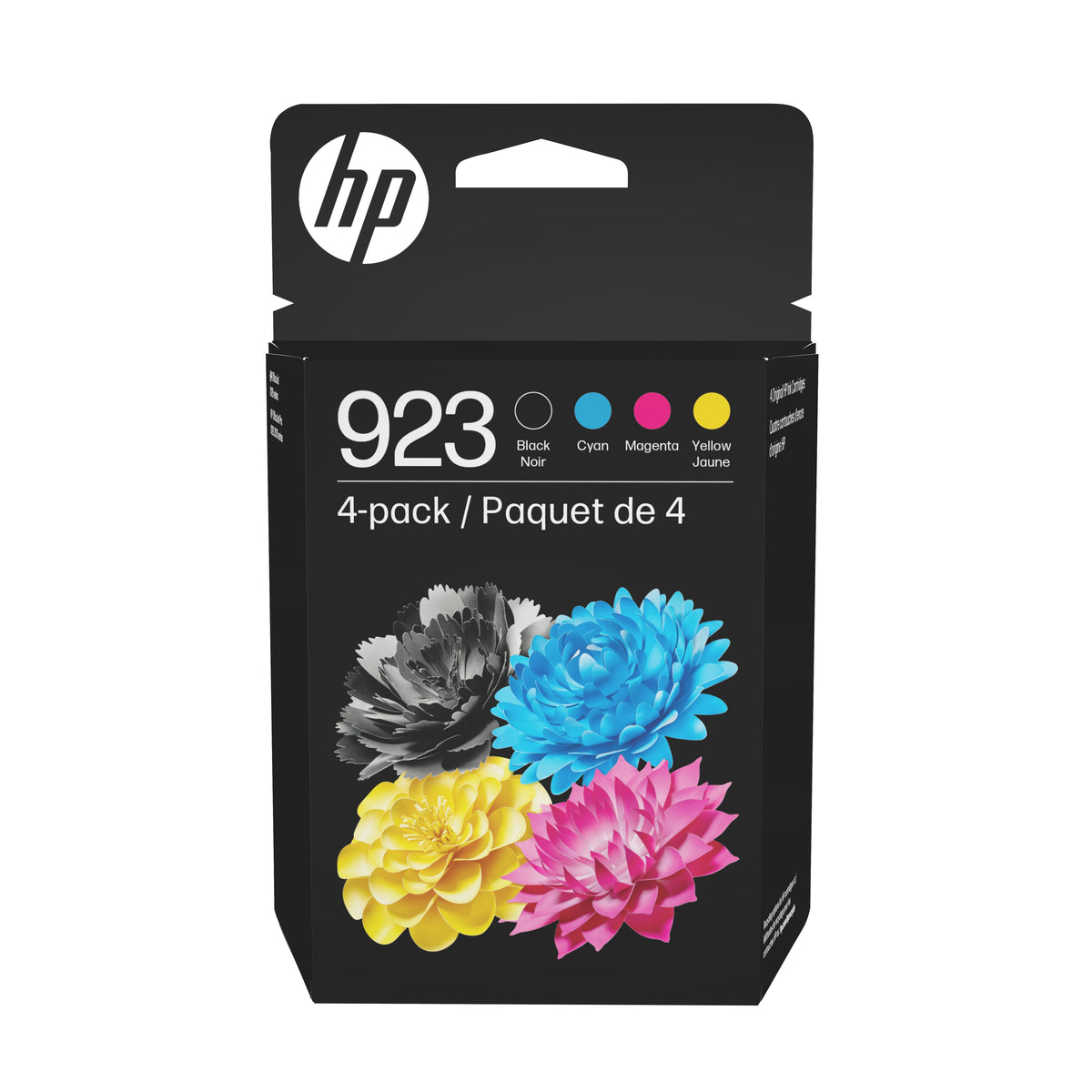 HP 923 (6C3Y6LN) 4 Pack Black and Color Original Inkjet Cartridge - Cartouches Certifiees