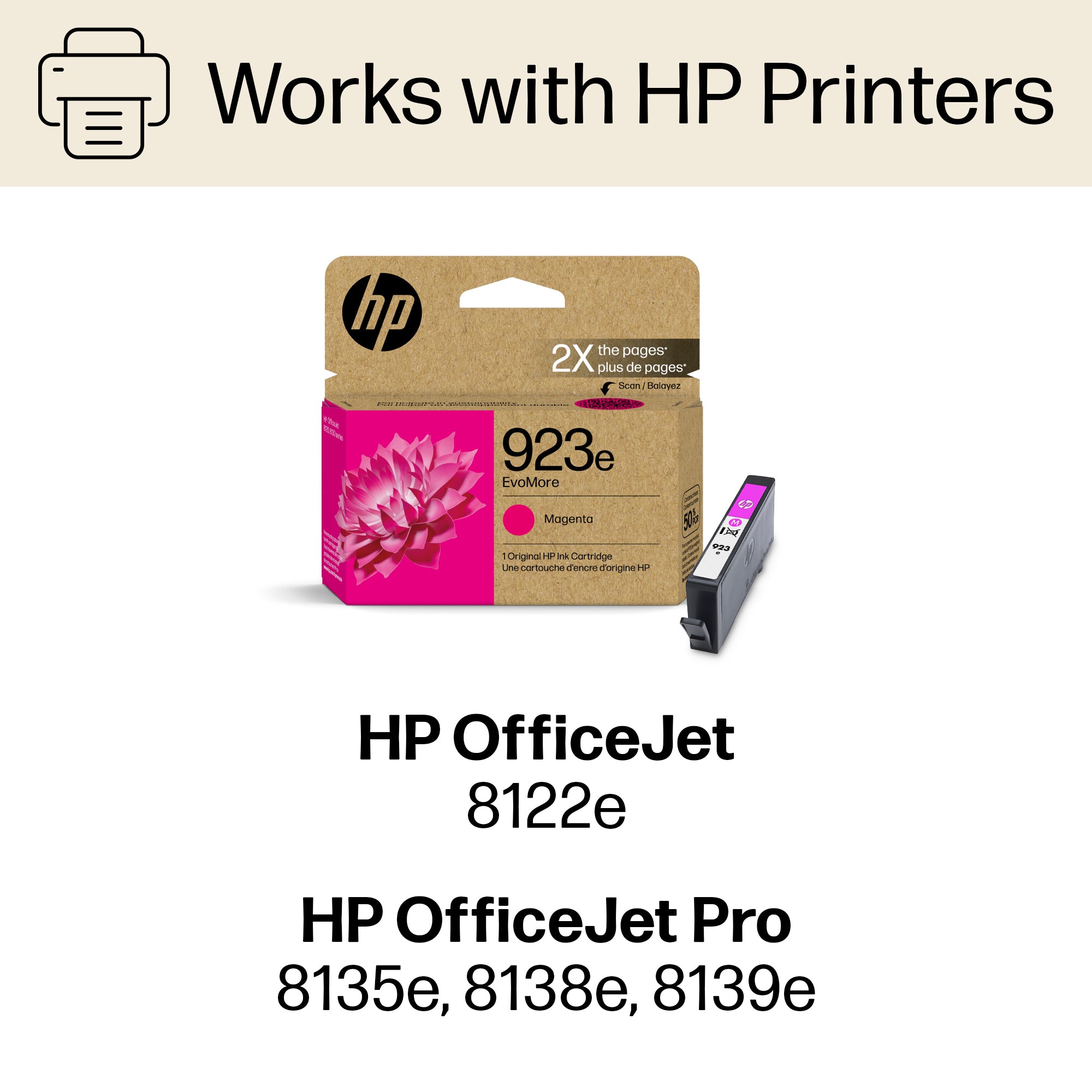 HP 923E (4K0T5LN) EVOMORE Magenta Original Inkjet Cartridge - Cartouches Certifiees