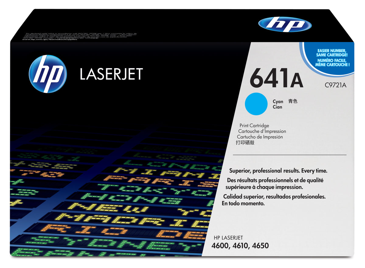 HP C9721A (641A) Cyan Original Toner Cartridge - Cartouches Certifiees