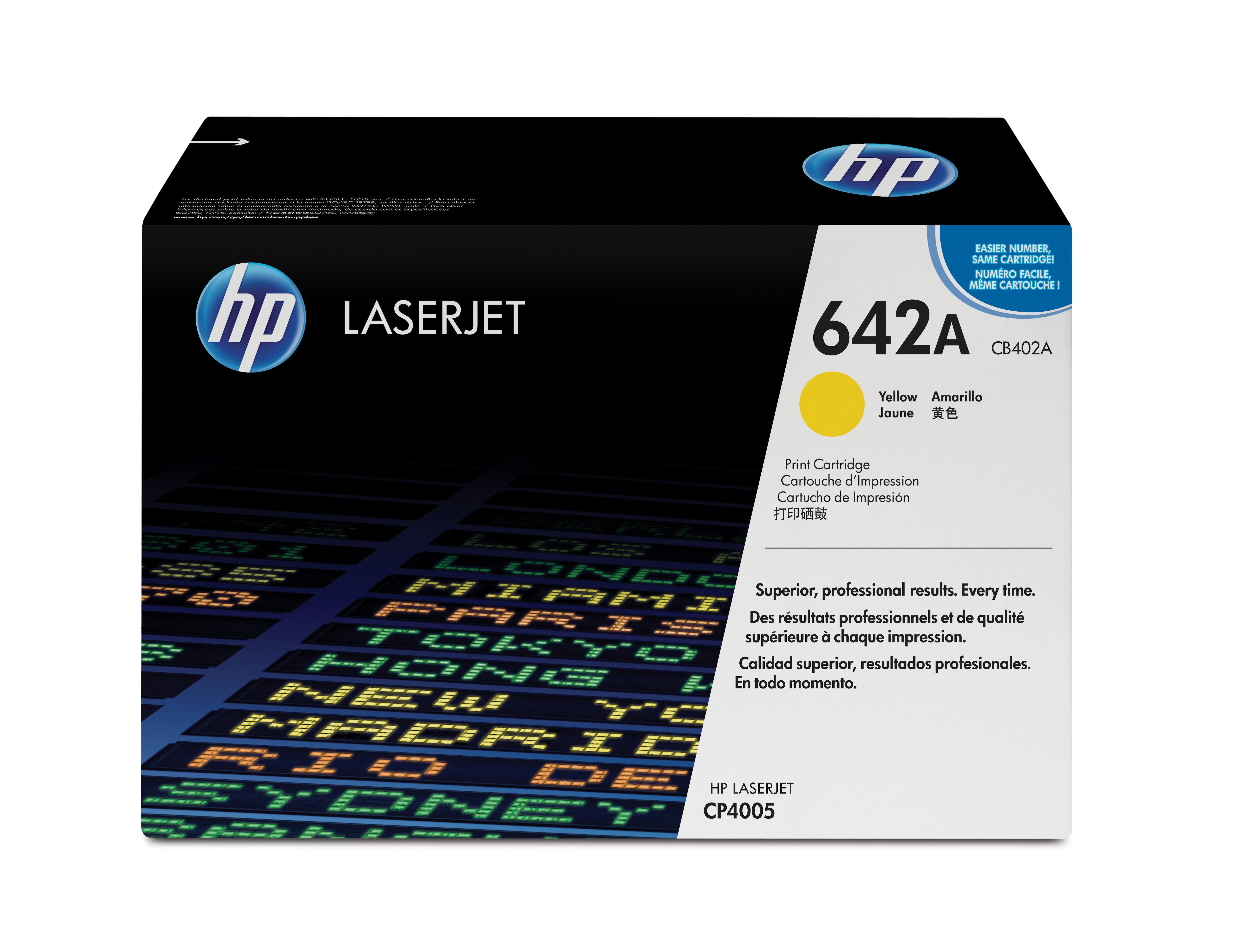 HP CB402A (642A) Yellow Original Toner Cartridge - Cartouches Certifiees